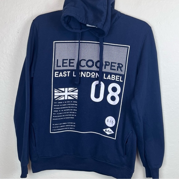 Lee Cooper UK-hoodie with British flag/graphic front-Navy-XL - Picture 2 of 14